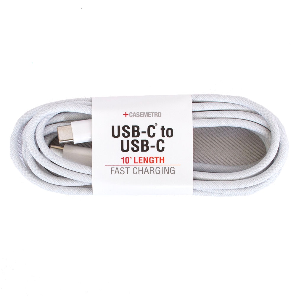Grey, Cable/Adapter, Tech, SMASH, 10', USB-C to USB-C, Braided, Charge Cable, 953603